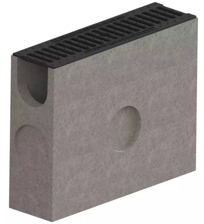 1m. set Entwässerungsrinnen Betonrinne C250 14x15 cm inkl. Gussrost & Kantenschutz C2500