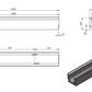 1m. set Betonrinne C250 14x12,5 cm inkl. Gussrost & Kantenschutz C250