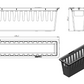 1m. set Betonrinne C250 14x12,5 cm inkl. Gussrost & Kantenschutz C250