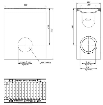 1m. set Betonrinne Monoblock 29x29cm D400 Schlitzrinne-Entwässerungsrinne